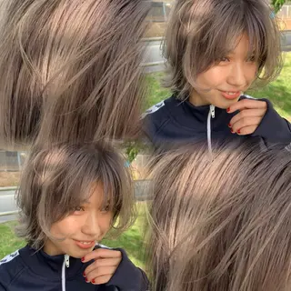 カラー 博多/ ブリーチ/暖色/色味のヘアスタイル