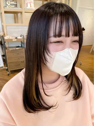 セミロング カラー 杉村 未来のヘアスタイル