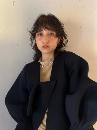 ミディアム パーマ 竹下 浩一のヘアスタイル