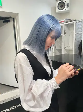 ミディアム カラー ヘアアレンジ 艶ハイトーン/ヘア アレンジAYAKAのヘアスタイル