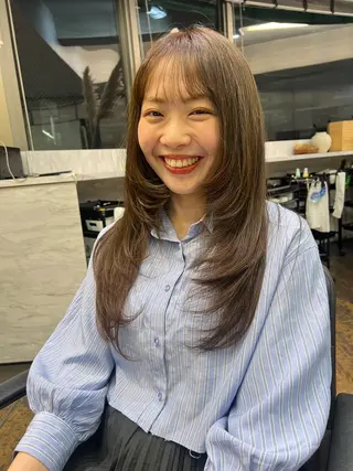 ロング カラー ROBBY所属・松井美樹/似合わせ ガーリー・韓国のヘアスタイル