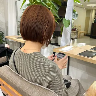 ショート カラー パーマ* 顔まわり似合わせのヘアスタイル