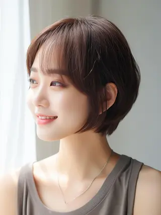 ショート カラー Lehm所属・表参道/さあ や/大人ナチュラルのヘアスタイル