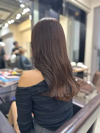 ロング カラー パーマ 小顔カット✨ 透明感カラー✨kyoのヘアスタイル