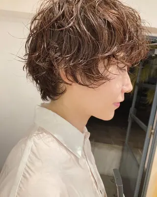 ショート パーマ 白岩 君予のヘアスタイル