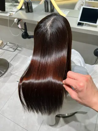 ロング 福岡縮毛矯正✨️ ストレート 向井和輝のヘアスタイル