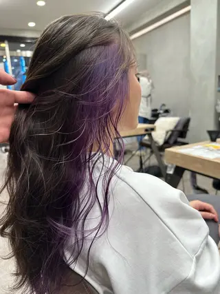 ロング カラー yu-kiハイトーン /ブリーチ無しカラーのヘアスタイル