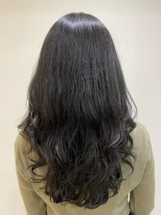 ロング コテ巻き風パーマ 河島恭平のヘアスタイル