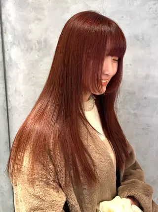 ミディアム カラー ヘアアレンジ 暖色ダブルカラーボブ レイヤー🌈AINAのヘアスタイル