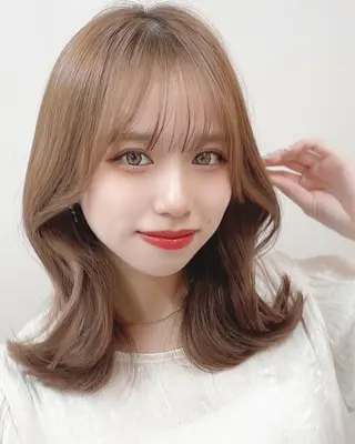 ミディアム カラー 本格韓国ヘア🇰🇷 【uni】キューさんのヘアスタイル