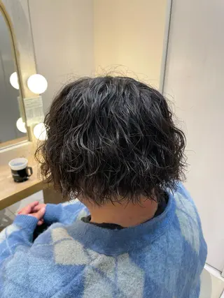 ミディアム パーマ メンズ 本厚木｜縮毛矯正/ 酸性スト専門サロンのヘアスタイル