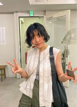 ショート パーマ パーマ＊ 顔まわり似合わせのヘアスタイル