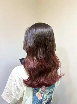 セミロング カラー ブリーチ毛対応酸性 ストレート🌈サキのヘアスタイル