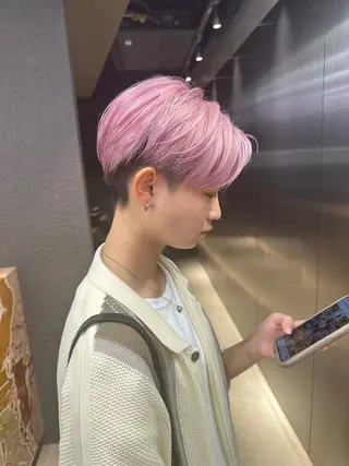 ショート カラー メンズ 鈴木直之/ハイトーン /ボブ/美髪矯正のヘアスタイル