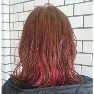 ミディアム カラー ヘアアレンジ グラデ❣️インナー 派手髪Fumiyoのヘアスタイル