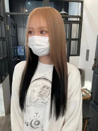 ロング カラー 大内 志穂のヘアスタイル