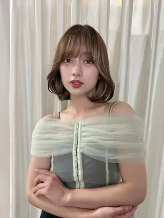 ミディアム Happiness王寺所属・髪質改善カラー 🫧萩原のヘアスタイル