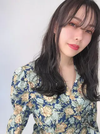 セミロング レイヤーカット・ 縮毛矯正 星野のヘアスタイル