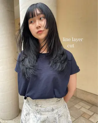 ロング 蘭々/レイヤーカット /ハッシュカットのヘアスタイル