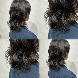 ミディアム パーマ 髪質改善ストレート /暖色カラー🎀🪞のヘアスタイル