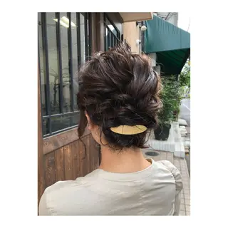 ミディアム ヘアアレンジ 國次 夕貴のヘアスタイル