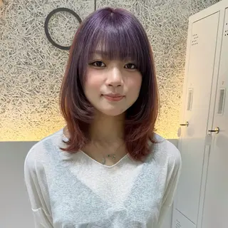ミディアム カラー 🌱ブリーチ・透明感 カラー/mapi🦭のヘアスタイル
