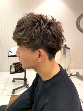 パーマ メンズ 大場 優弥のヘアスタイル