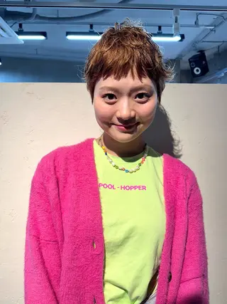 ショート カラー パーマ ヘアアレンジ 丸山渉/パーマ エフェクトブリーチのヘアスタイル