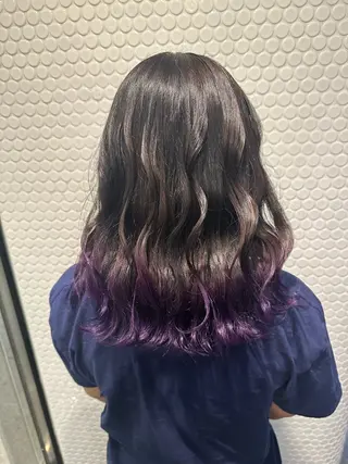 セミロング カラー 篠岡 菜那のヘアスタイル