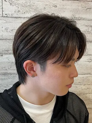 ミディアム メンズ メンズパーマ特化型 /京橋/栗野京弥のヘアスタイル