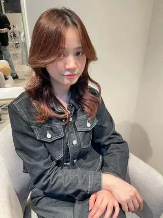 セミロング 根本 彩永のヘアスタイル