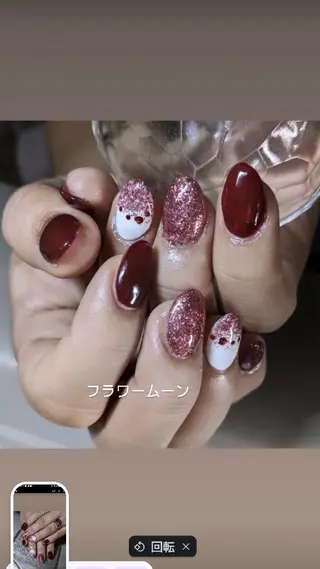 ネイル フラワー ムーンのネイルデザイン