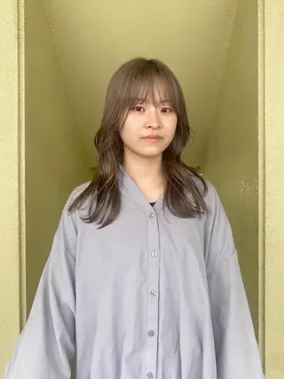 ロング カラー レイヤーカット/栄/ 顔周り/キトウモエノのヘアスタイル