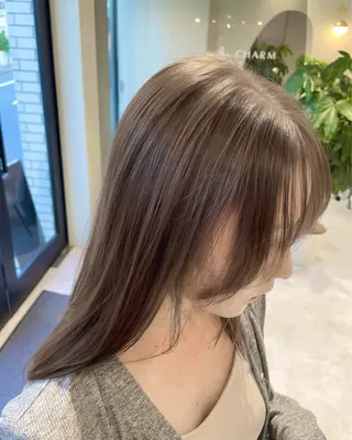 セミロング カラー ブリーチなし/透明感 カラー🕊️坂入上総のヘアスタイル