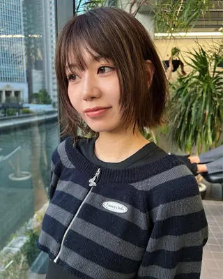 ショート カラー レイヤーカット カシマハヤトのヘアスタイル