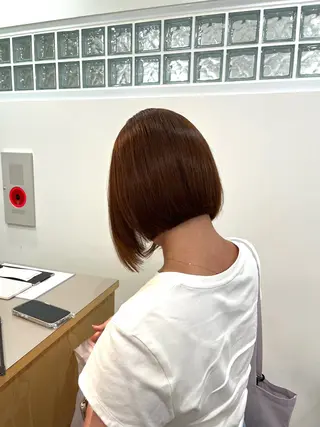 ミディアム カラー 艶髪×似合わせボブ solua上本町のヘアスタイル