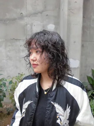 ミディアム パーマ ヘアアレンジ marino マリノのヘアスタイル