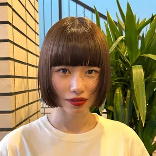 ショート 艶カラー/レイヤー /メンズ/マツエクのヘアスタイル