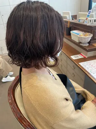 ショート パーマ 🍪ヨシイハルネ🍪 ラベンダーカラーのヘアスタイル