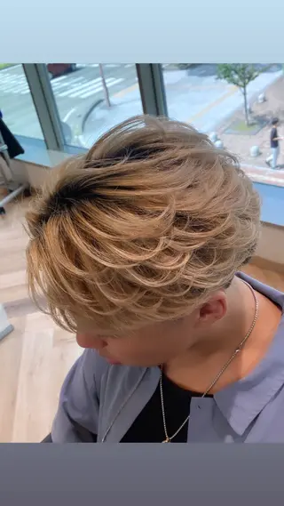 メンズ メンズ特化/フェザー /パーマ/伊勢元のヘアスタイル