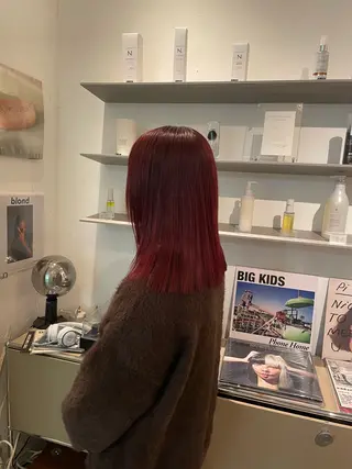 ミディアム カラー HITOMI 福岡ボブのヘアスタイル