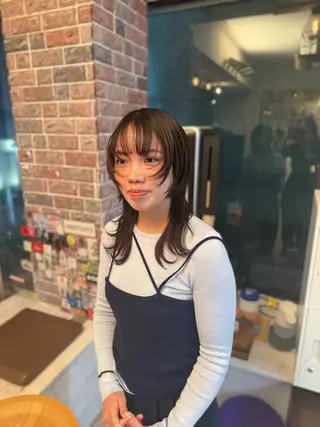 ミディアム ウルフレイヤー エクステ/kokiのヘアスタイル