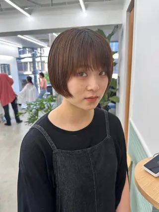 ショート カラー ボブ/レイヤー/ケア パーマ/リュウタのヘアスタイル