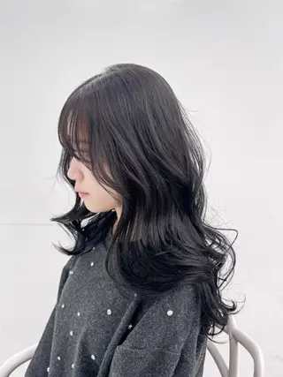 ロング 🤍韓国暗髪 レイヤー🤍きょうのヘアスタイル