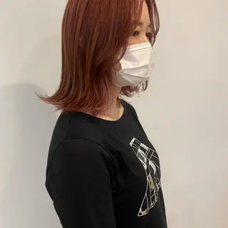 ミディアム カラー フクシママユ / 柔らかカラーのヘアスタイル