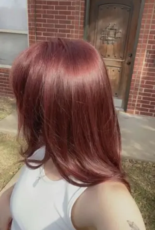 カラー 透けるやわらか艶髪♡ ナチュラルストレートのヘアスタイル