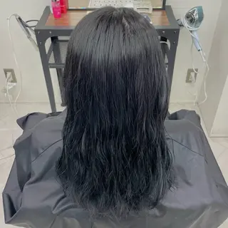 セミロング カラー パーマ ななみ/emu 《ちゅるんカラー》のヘアスタイル