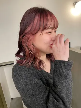 ミディアム カラー tonari所属・ブリーチモデル/ カットモデル/Riaのヘアスタイル