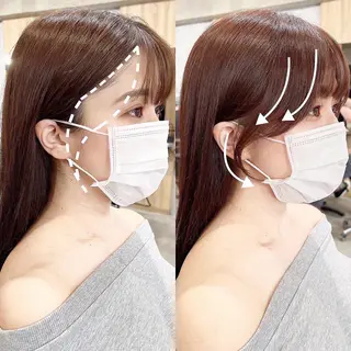 セミロング カラー ヘアアレンジ 韓国レイヤー ハッシュ🤍渋谷のヘアスタイル