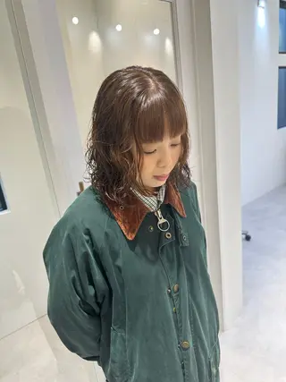 ミディアム カラー パーマ お洒落パーマ/ 艶カラー/michiのヘアスタイル